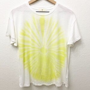 Anthropologie T.la Canary White Tye Dye Short Sleeve Women Tee Size XL  NEW